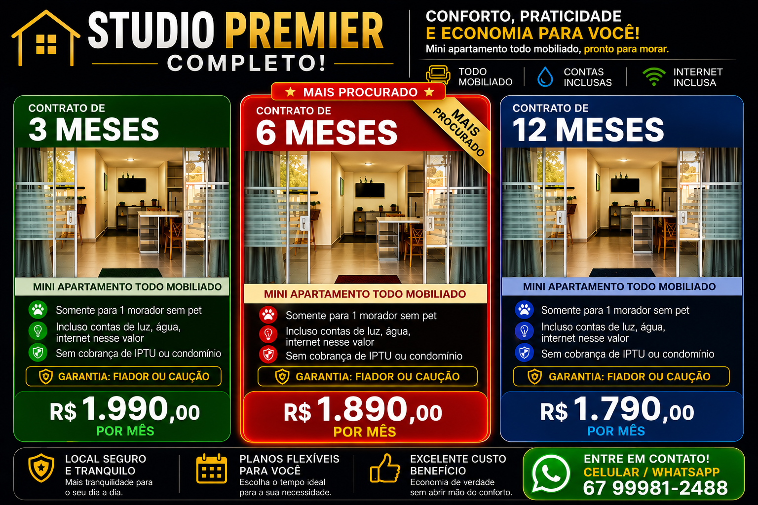 Kitnet - Mato Grosso do Sul - Campo Grande